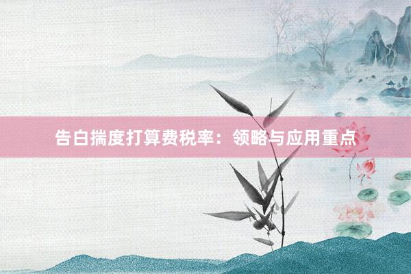 告白揣度打算费税率：领略与应用重点